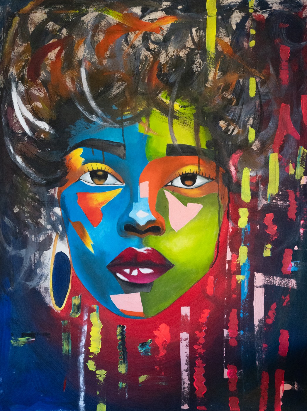 Colourful abstract portrait by Kelvin Kioi